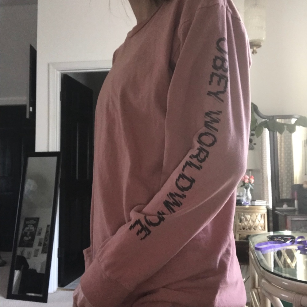 Muted blush long sleeved OBEY shirt